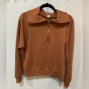 Women’s Quarter Zip Brown Scuba
